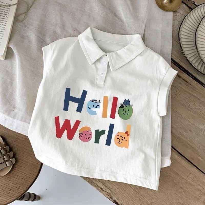 子供服 キッズ ノースリーブ ポロシャツ ベビー トップス 男女兼用 中大童 夏服 100% コットン 吸汗 かわいい パンダ ライオン 恐竜 アニマル プリント