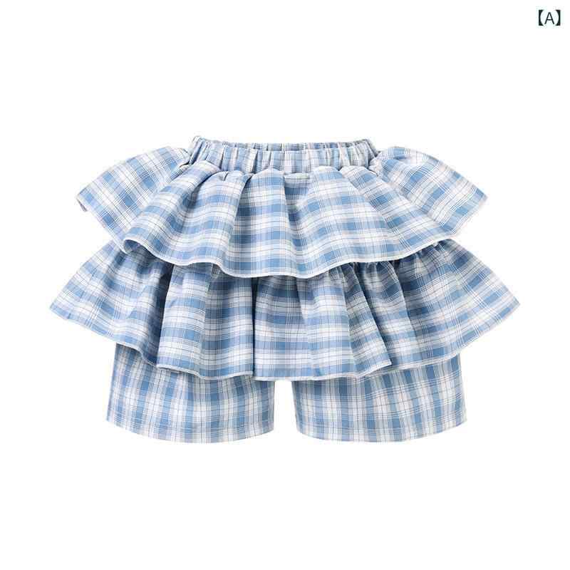 子供服 スカート付きパンツ 女の子 チェック柄 ケーキスカート ブルマ付き 幼児 ベ...