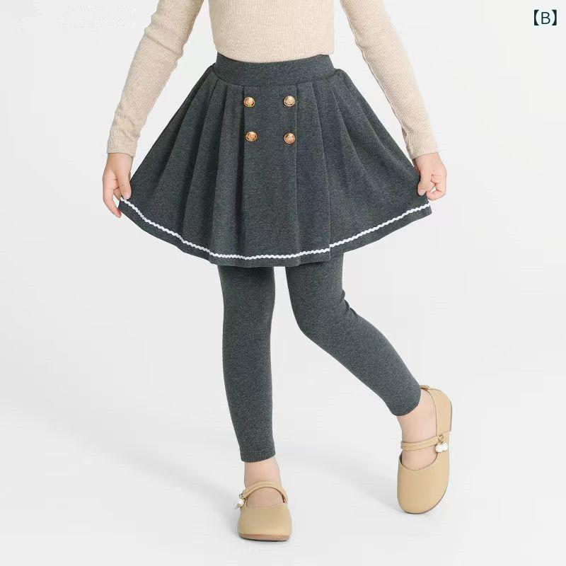 パンツ キッズ 女の子 パンツ付きスカート スカッツ 子供服 レギンス 春秋 普段着 ...