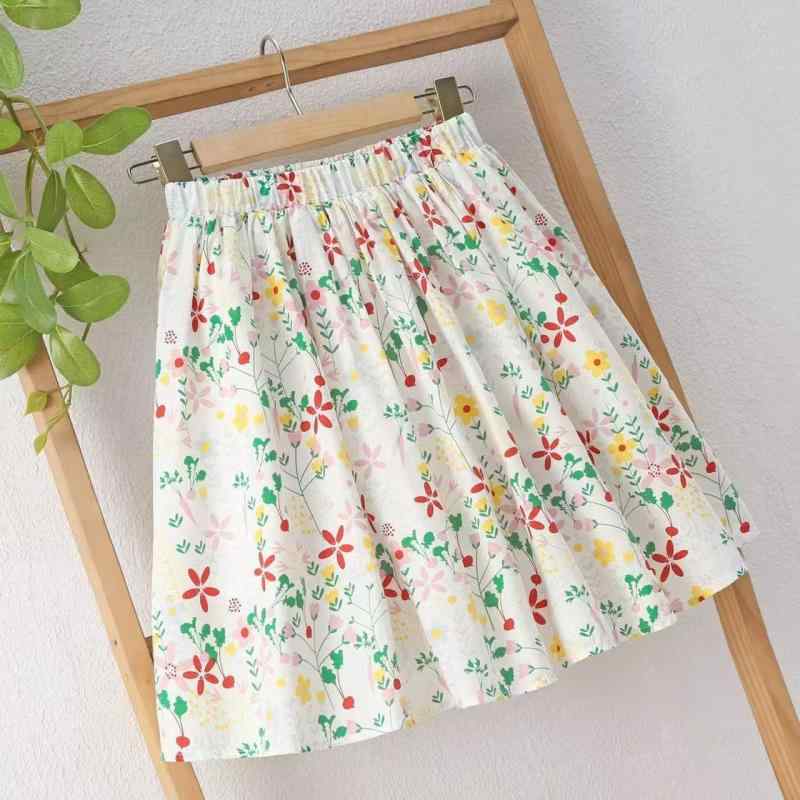 キッズ スカート 女の子 薄手 Aライン フレアスカート ショートスカート 花柄 学生 かわいい 安全パン..