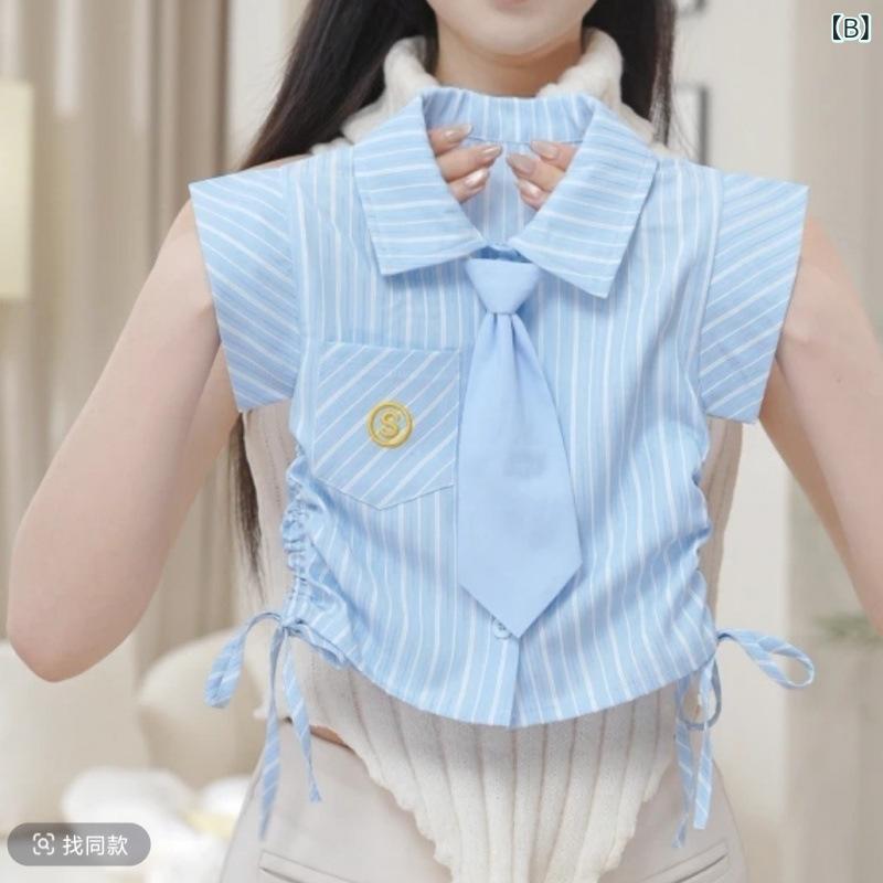 子供服 セットアップ 女の子 ストライプ シャツ プリーツ キュロット 2点 上下セッ...