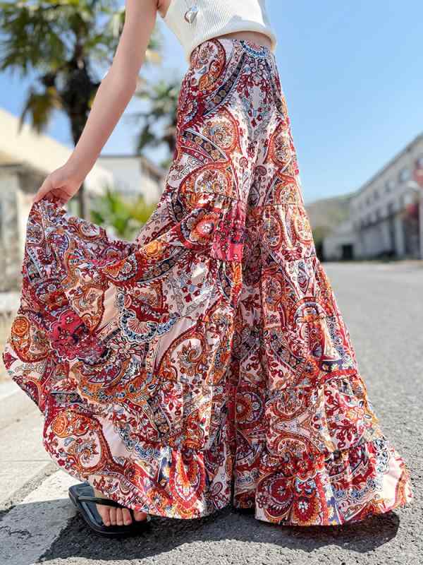 子供服 ガールズ ワイドレッグパンツ キッズ 女の子 高学年 夏 接触冷感 プリント ゆったり 花柄 エス..