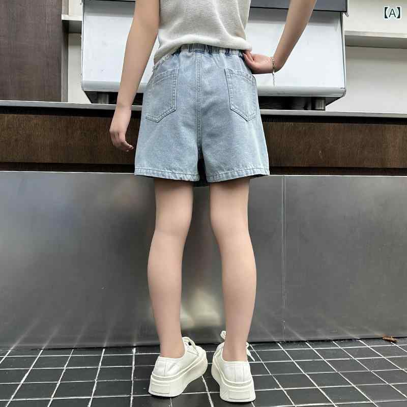子供服 パンツ スカート付きパンツ 女児 夏用 薄手 デニム 中大童 カジュアル スポ...