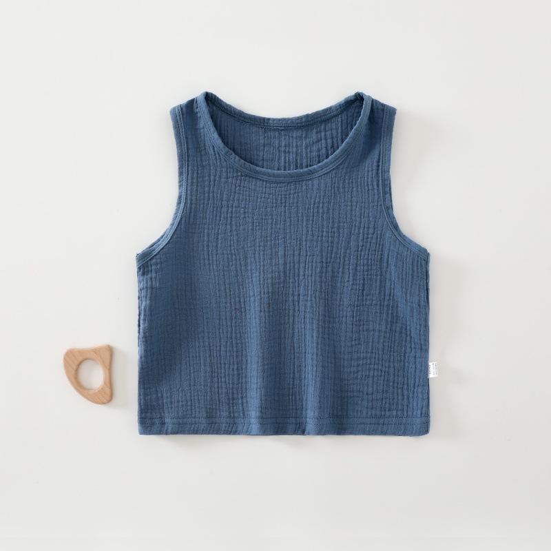 ・性別: 男女兼用・スタイル: 简约・デザイン: ノースリーブ・対象年齢: 3～8歳 (100～140cm)・シーズン: 夏・素材: 綿100%・安全レベル: A・カラー: 米白, 赤, 湖藍, 深棕, 浅灰・身長: 90, 100, 110, 120, 130, 140・カテゴリ: 子供用タンクトップ