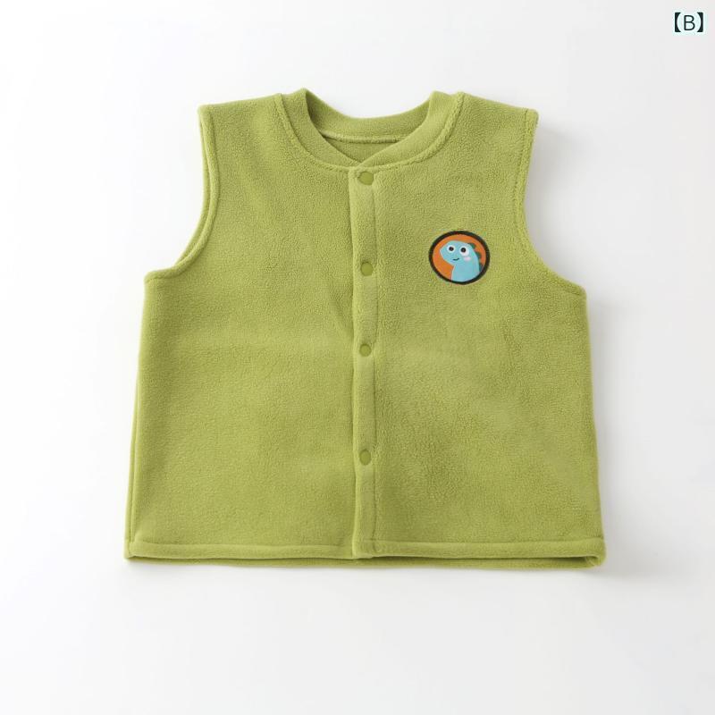 ベビー服 子供用ベスト 秋冬用 あったかフリースベスト 恐竜 アニマル柄 前開き チョッキ アウター 部屋着 かわいい 80 90 100 110 120