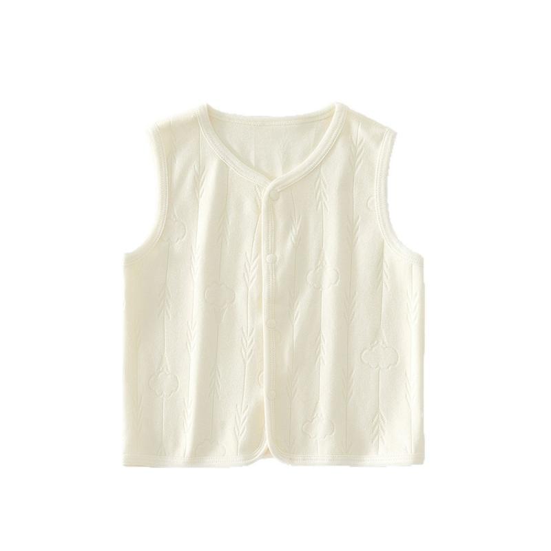 ベビー服 子供服 ベスト 薄手 ピュアコットン ノースリーブ プレーン ジャガード 男の子 女の子 トップ..