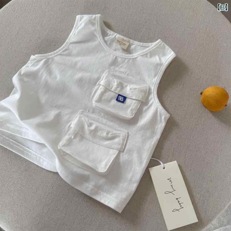 子供用 タンクトップ 全綿 ノースリーブ Tシャツ ベビー 小柄 ヒョウ柄 トップス ...