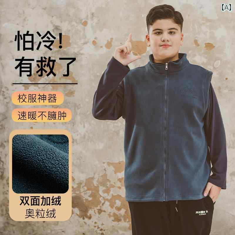 子供服 ベスト 男の子 中綿入りベスト アウター フリース 暖か 防寒 ゆったり 大きめサイズ スクールベスト グレー キャンプ アウトドア