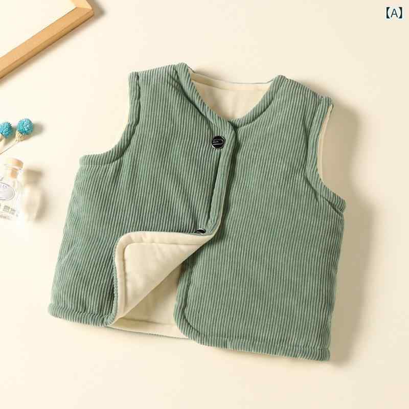 子供服 ベスト 秋冬 加厚 裏起毛 コットン 中綿入り 男女兼用 トレンド ベビー アウター チョッキ 80 90 100 110 120 130 センチ 2
