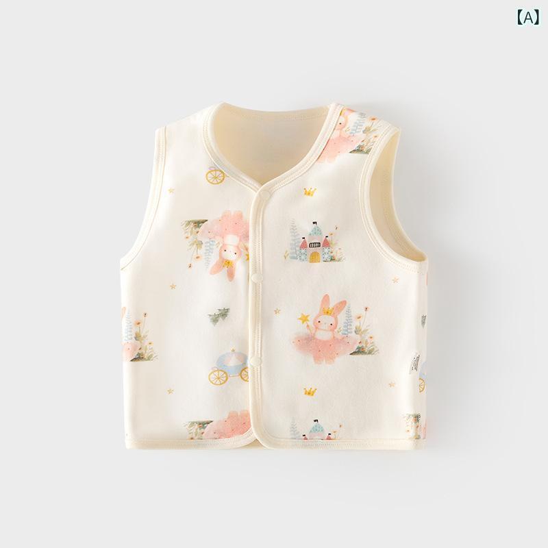 ベビー服 ベスト 新生児 赤ちゃん 純綿100% 春秋 冬 暖か 保温 アニマル柄 かわいい 60 70 80 90