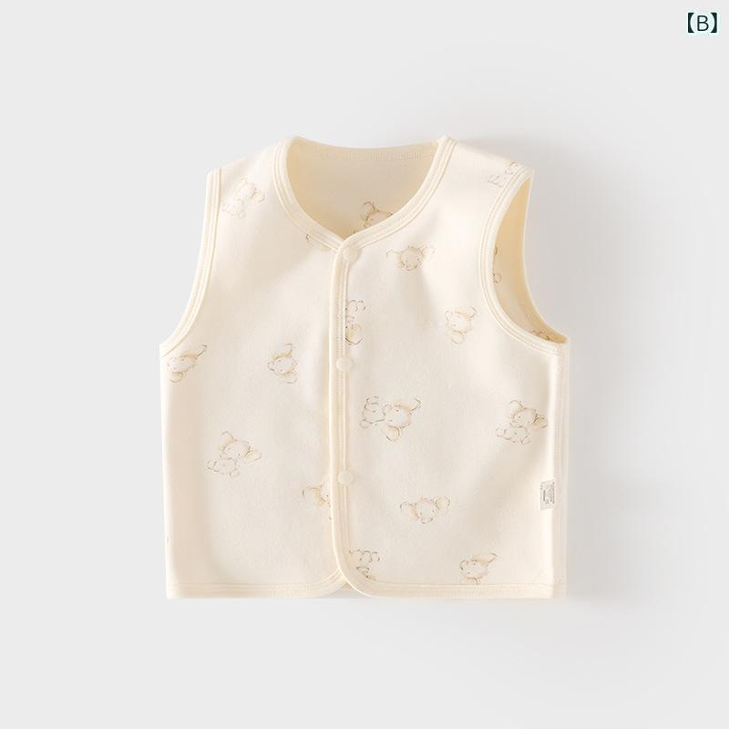 ベビー服 ベスト 新生児 赤ちゃん 純綿100% 春秋 冬 暖か 保温 アニマル柄 かわいい 60 70 80 90