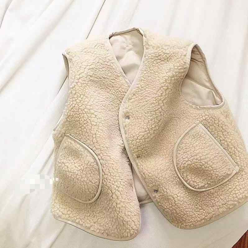 子供用ベスト ボア付きフリースベスト 男女兼用 秋冬 中小子供用 両面着用可能 90 ...