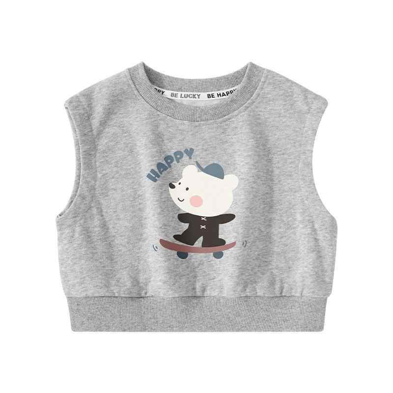 子供用ベスト かわいい柄 中小子供服 コットン 快適 普段着 スケートボード 犬柄 キャンプ 秋冬