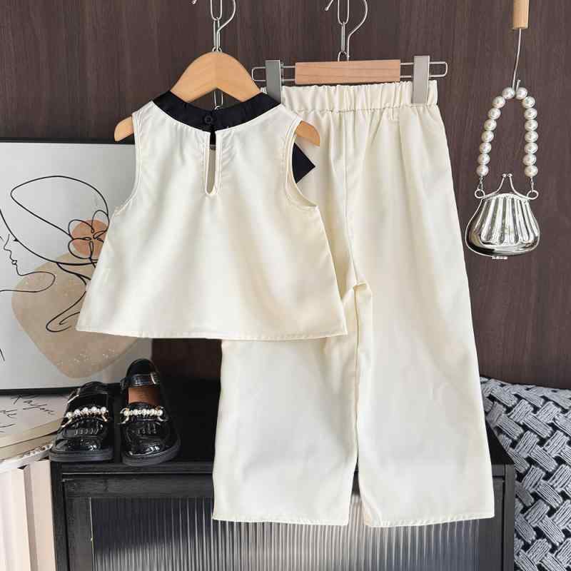 Girls' Summer Sleeveless Top and Pants Set - Lightweight, Stylish, Cute, Perfect for Everyday Wear and Outings - Ages 3, 4, 5, 6, and 7