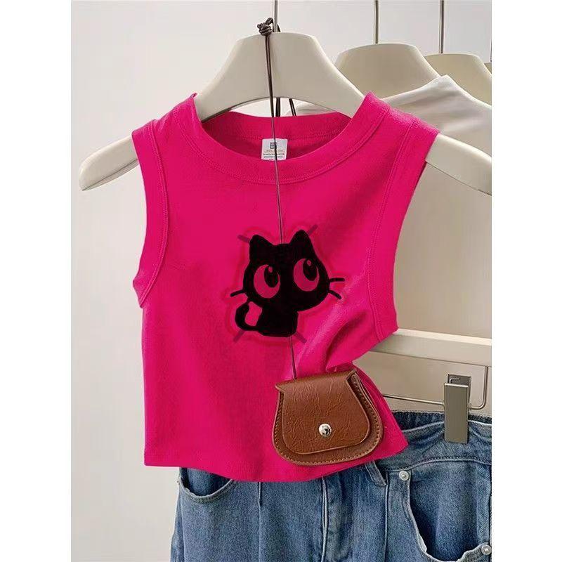 子供用タンクトップ 女の子 夏 かわいい 漫画 アニメ柄 丸首 ノースリーブ トップス おしゃれ着 外着 ..