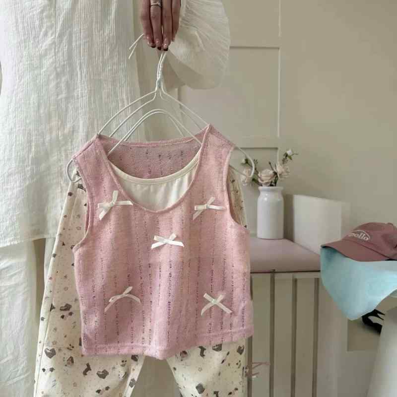 子供服 ベスト 女の子 ベビー トップス ノースリーブ カットソー 小香風 プリンセススタイル かわいい ..