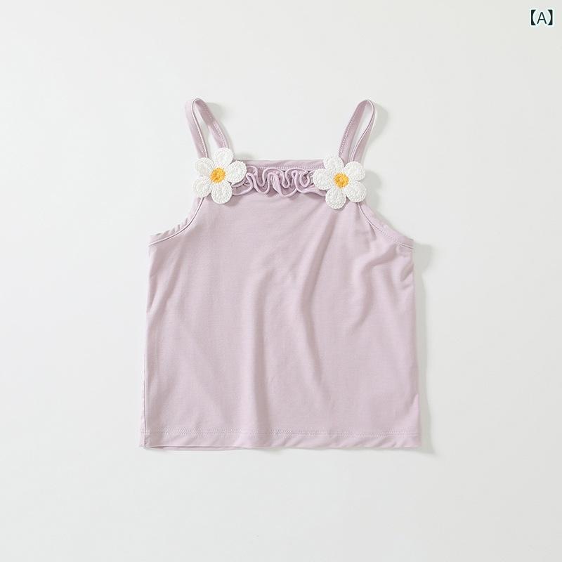 ベビー服 ベスト 女の子 春夏 ノースリーブ Tシャツ カットソー 子供服 かわいい ...