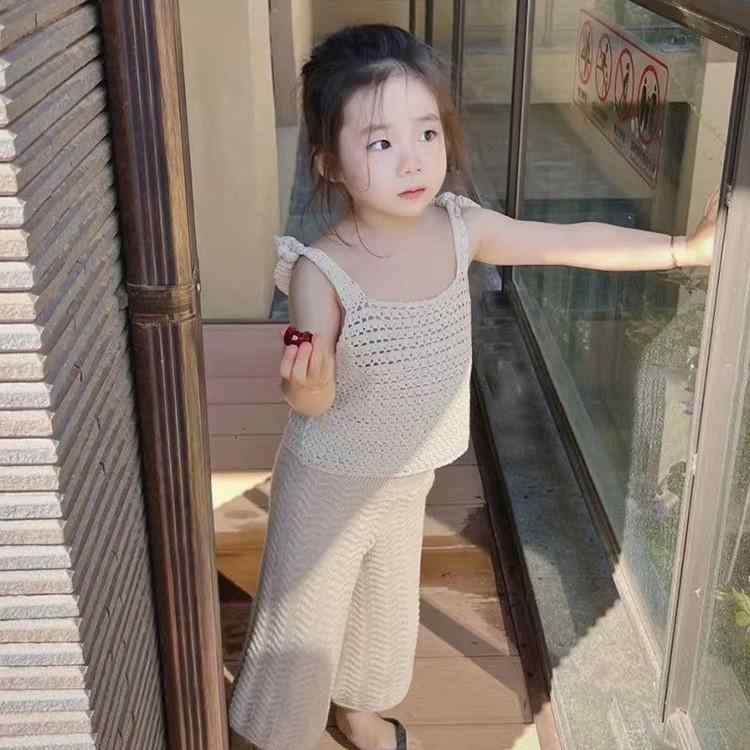 子供服 タンクトップ 女の子 夏 手編み コットン ノースリーブ 中小 детска дреха 薄手 接触冷感 吸湿速乾 普段使い