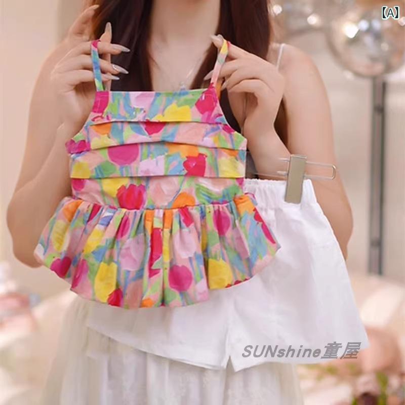 子供服 女の子 夏 キャミソール セットアップ 花柄 ショートパンツ 2点セット かわ...