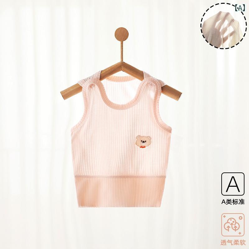 ベビー服 ベスト 新生児 赤ちゃん 夏 薄手 接触冷感 モダール 通気性 ノースリーブ カットソー 部屋着 インナー 肌着 男の子 女の子 かわいい シンプル 2
