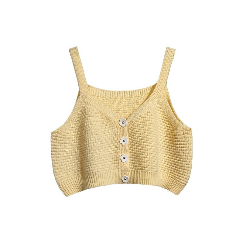 子供服 女の子 夏用 花柄 ノースリーブ ニット ベスト 韓国風 おしゃれ かわいい ショート丈 トップス 80cm 90cm 100cm 110cm 120cm 130cm 140cm 150cm