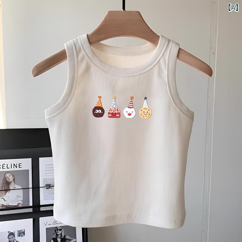 子供服 女の子用 ノースリーブTシャツ タンクトップ 夏物 コットン100% かわいい ...