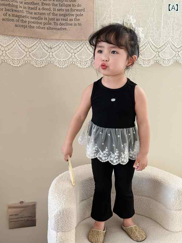 キッズ 女の子 タンクトップ 春物 ベビー服 韓国風 おしゃれ トップス 子供服 ノー...