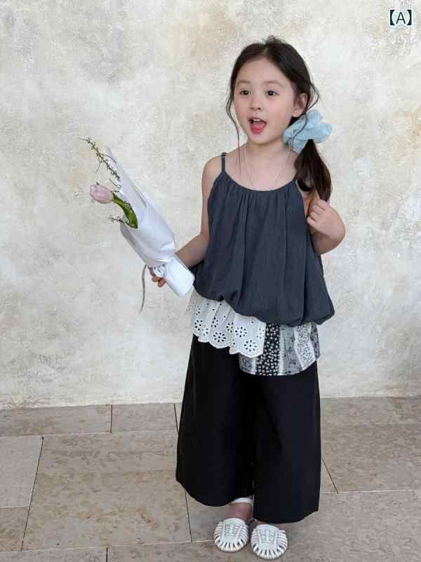 子供服 女の子用 キャミソール トップス 春夏 薄手 コットン かわいい 花柄 A類 幼...