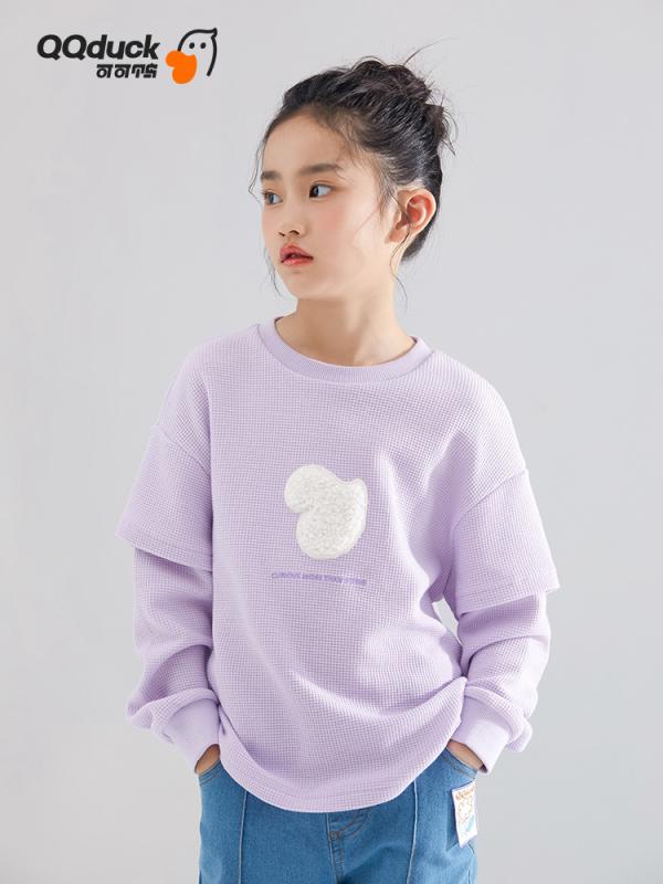 Other - 子供用スウェット 女の子 春秋 カジュアル トップス 長袖 トレーナー 切り替え