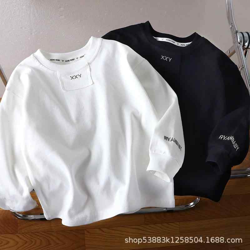 子供服 スウェットシャツ 男女兼用 長袖 Tシャツ カットソー 刺繍 綿100% トップス 春秋 スポーツ 普段使い