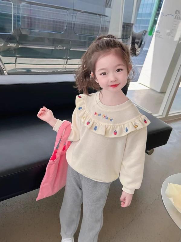 子供服 スウェット ガールズ 春秋 長袖 トレーナー カットソー 裏起毛 トップス 女の子 かわいい カジュアル 普段着