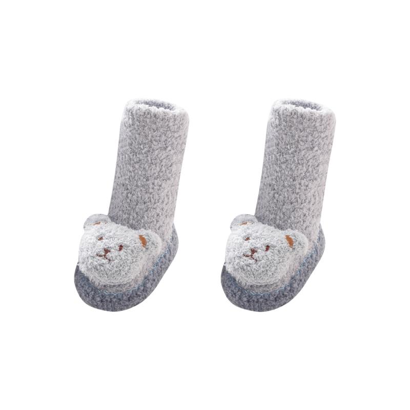 ベビー 靴下 秋冬 厚手 あったか ソックス 滑り止め付き トレーニングソックス 冬用 加厚 赤ちゃん 床用ソックス 幼児 かわいい くま うさぎ とら ポリエステル