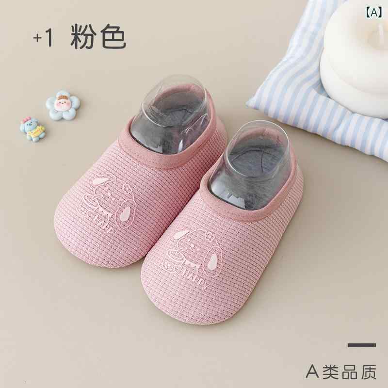 靴下 キッズ ベビー 床 ソックス 滑り止め付き 子供 柔らかい底 室内 ファースト シューズ 春秋冬 ピンク グレー カーキ ブルー グリーン