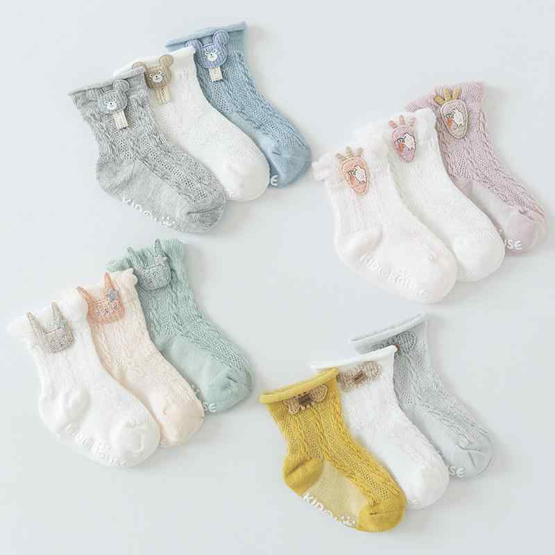 ベビー 靴下 新生児用 春秋 薄手 ソックス 滑り止め付き 中筒丈 赤ちゃん 女の子 男の子 精梳綿 通気 ..