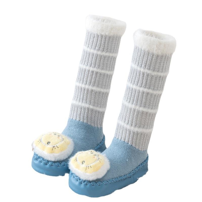 ・童袜材质: 精梳棉・适用性别: 中性/男女均可・儿童袜类别: 地板袜・童袜工艺: 拉毛・童袜功能: 透气・筒高: 长筒・是否有跟: 有・是否脚踩: 否・厚薄: 加厚・图案: 条纹, カートン, 双色, 横条・适合季节: 冬季, 秋季・元素...