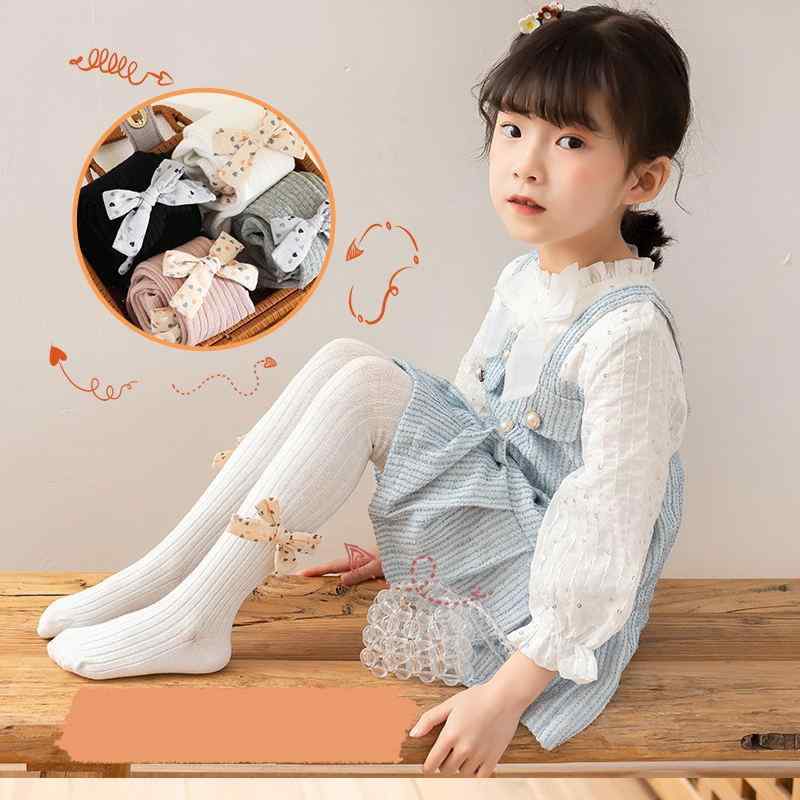 子供服 女の子用 レギンス スパッツ 春秋 薄手 ハート柄 蝶結び コットン 混紡 通気性 かわいい おしゃれ ガールズ キッズ ベビー 白 黒 ピンク グレー