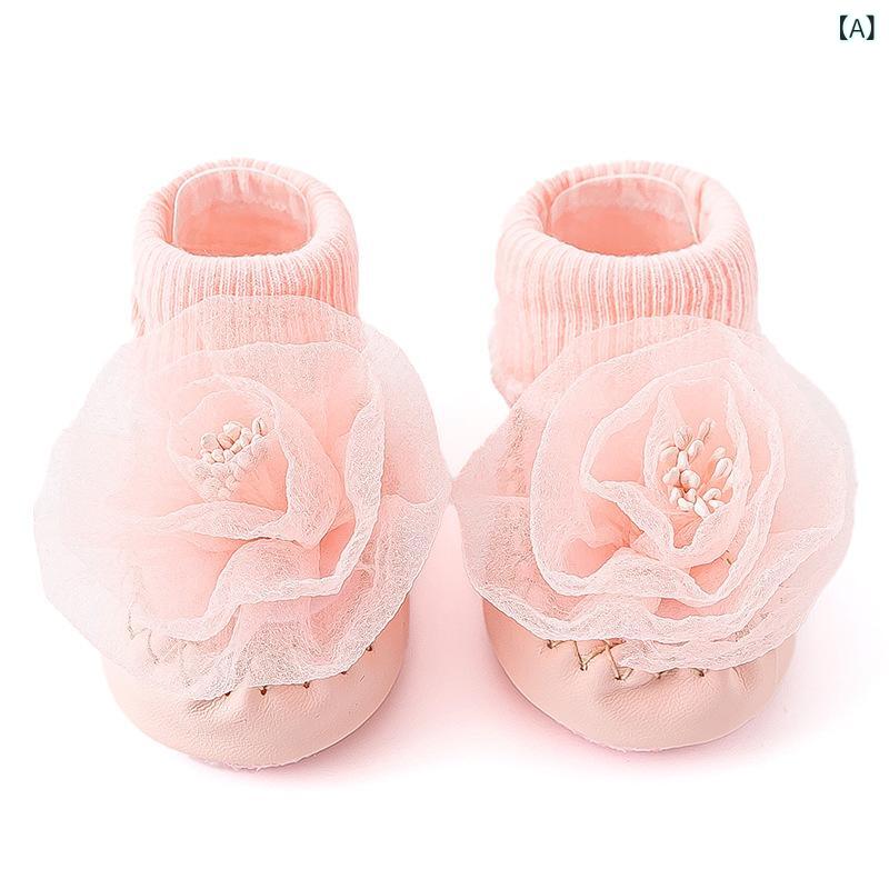 ベビー 靴下・レッグウェア 春夏 幼児 女児 床用靴下 レース 花柄 薄手 通気性 吸汗性 Mサイズ Lサイズ 新生児 ロマンチック浅ピンク 紗花 バービー深ピンク 紗花 白い花柄ウサギ 夢幻的紫 バタフライ 灰色 浅ピンク 白
