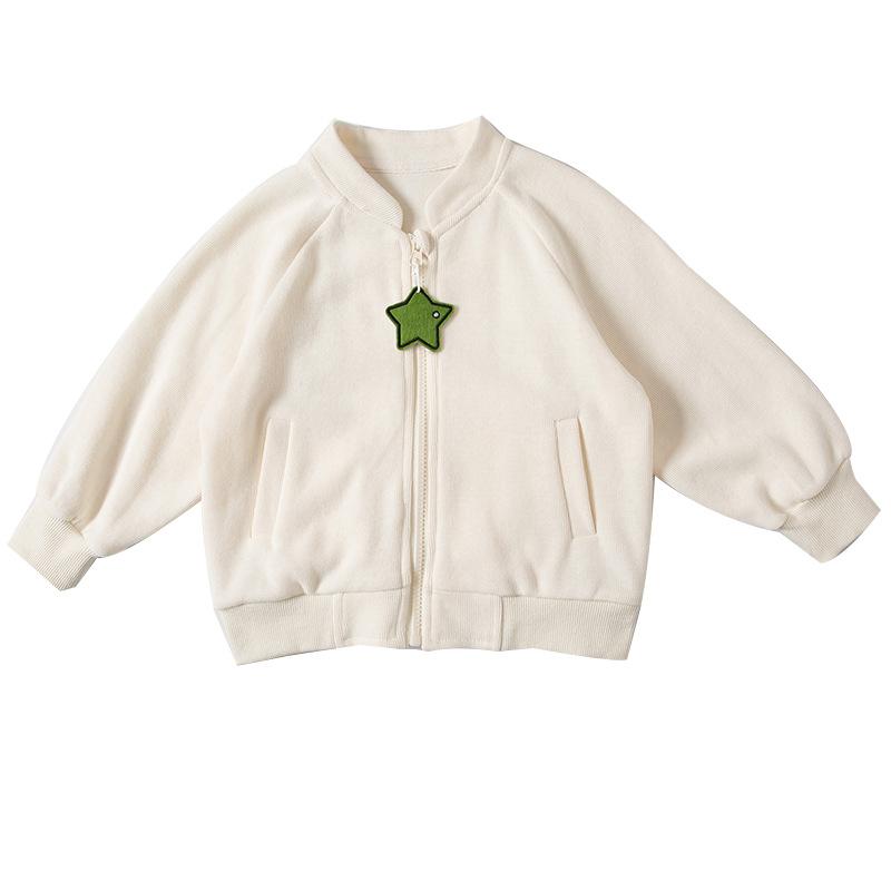Cardigans - 子供服 ジャケット 女の子 春秋 かわいい カーディガン プリント トップス 野球服風 アウター Vネック ミドル丈 ポリエステル 綿混紡 ミックスカラー 普段着 おしゃれ着