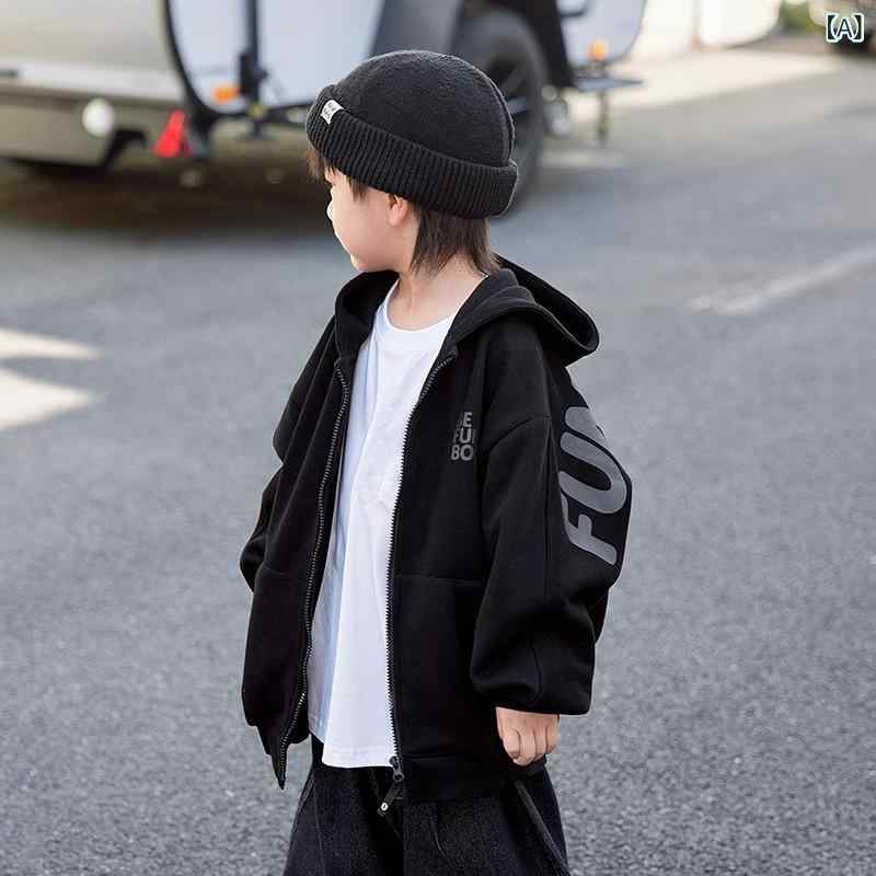 キッズ 男の子 パーカー 長袖 コットン 子供服 ニット カーディガン 春物 アウター...