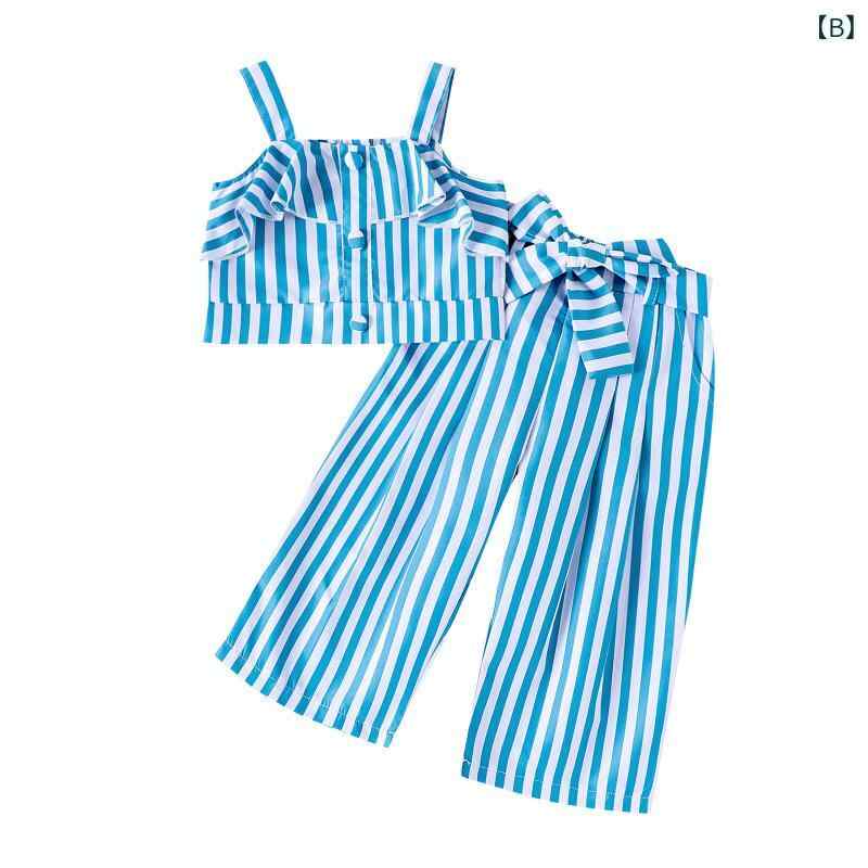キッズ 女の子 ストライプ キャミソール トップス パンツ 2点セット 綿 柔らかい ...