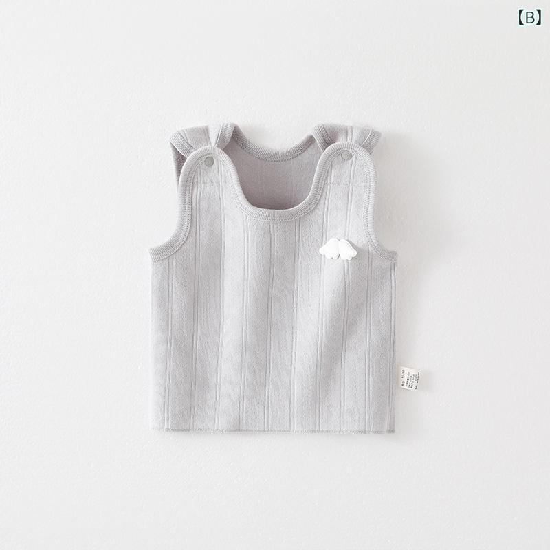 ベビー服 ベビー 背心 春夏 秋冬 純綿 新生児 肌着 ノースリーブ トップス かわい...