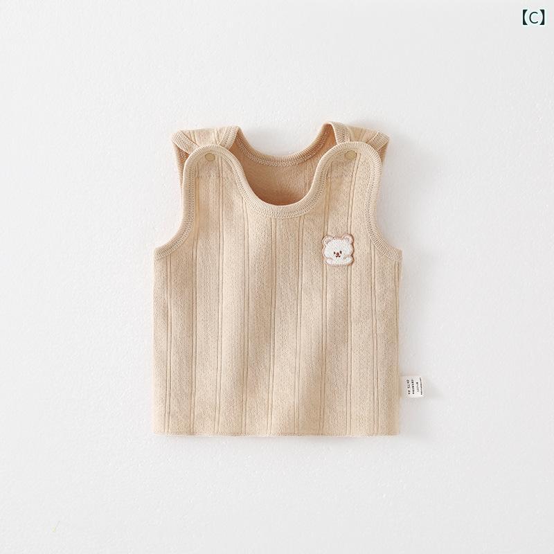 ベビー服 ベビー 背心 春夏 秋冬 純綿 新生児 肌着 ノースリーブ トップス かわい...
