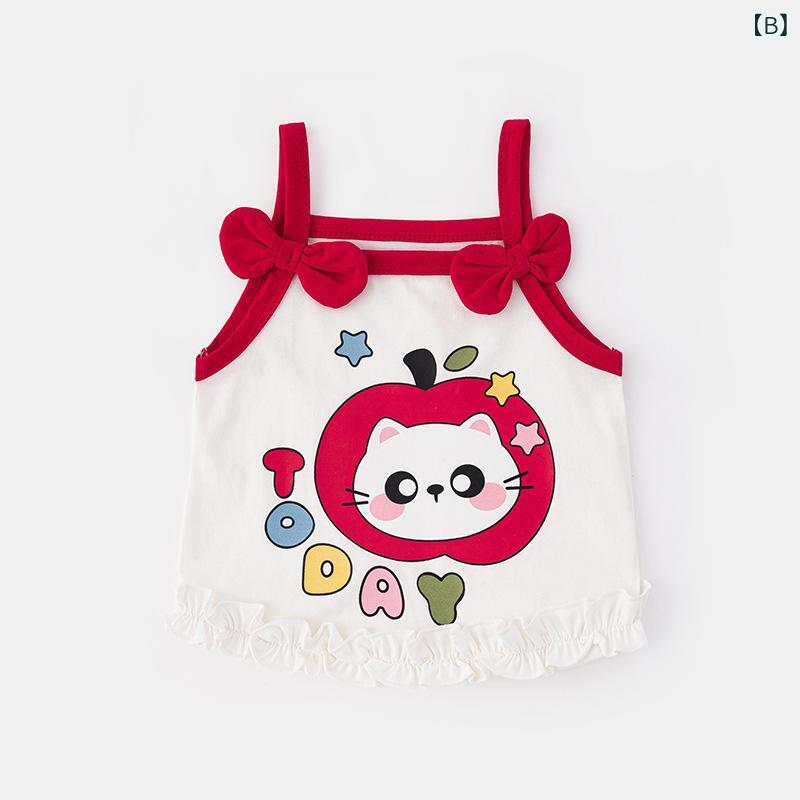 ベビー服 女の子 キャミソール トップス かわいい柄 コットン 薄手 ショートパンツ...