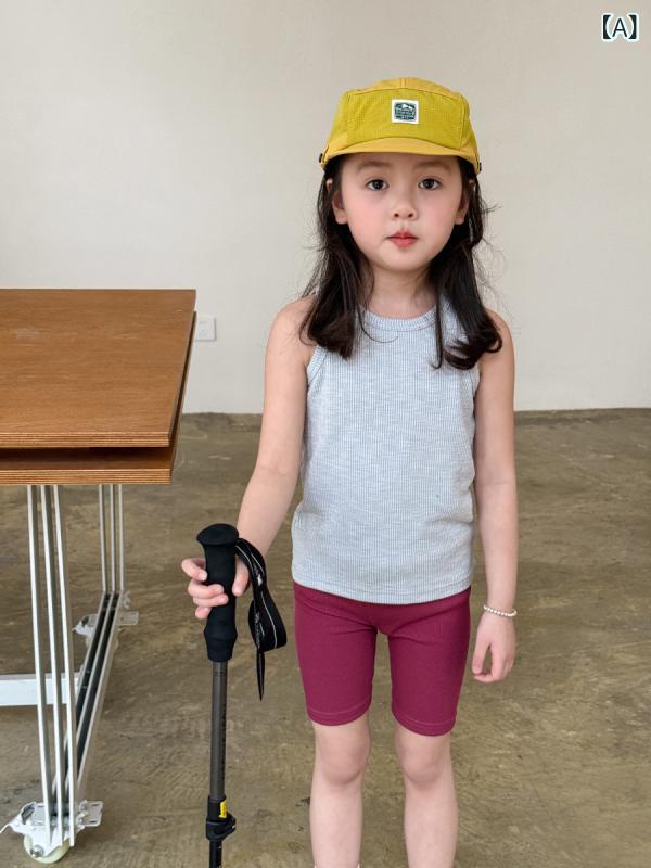 子供服 女の子用タンクトップ キャミソール トップス 夏物 ベビー服 コットン100% ...