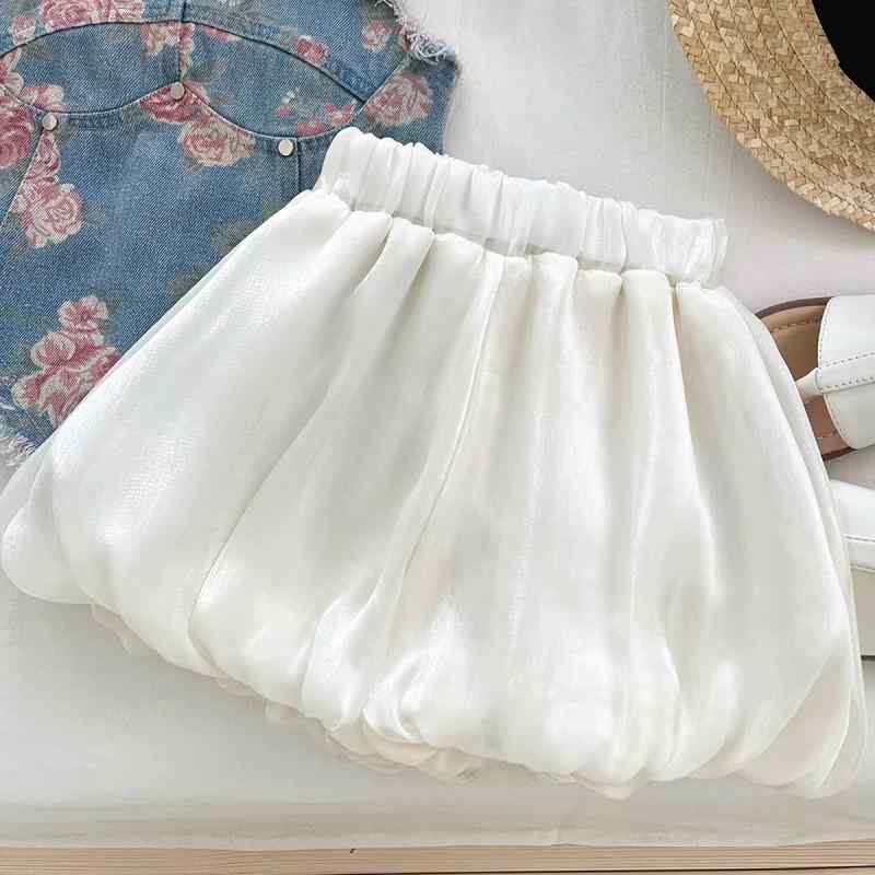 キッズ 女の子 デニム 切り替え 碎花柄 サロペット トップス &amp; ブルマ パンツ セットアップ 夏物 ..