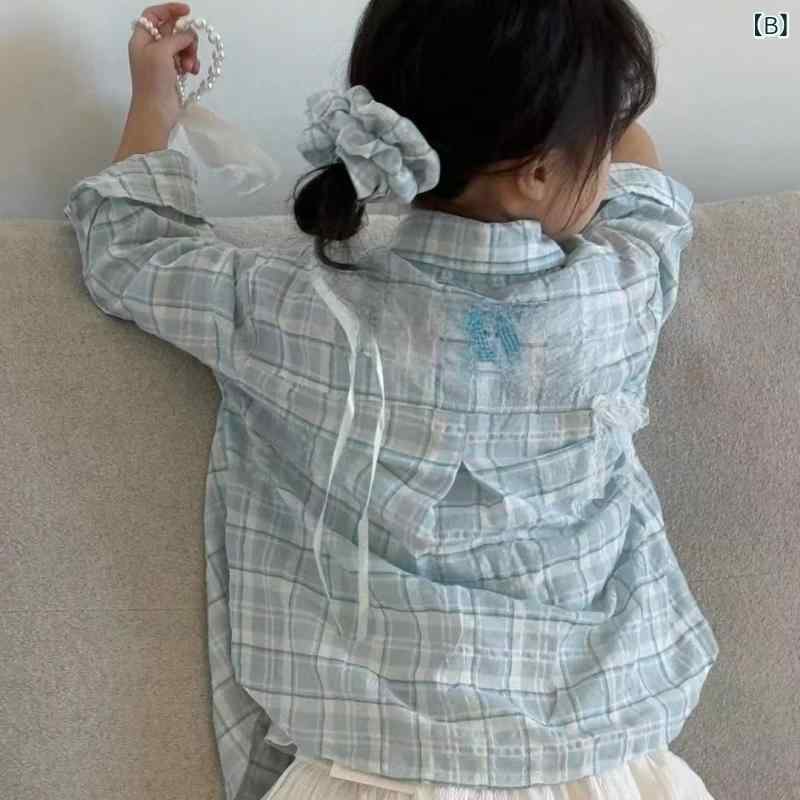 キッズ 女の子 シャツ ブラウス 長袖 チェック柄 トップス スカート セットアップ ...