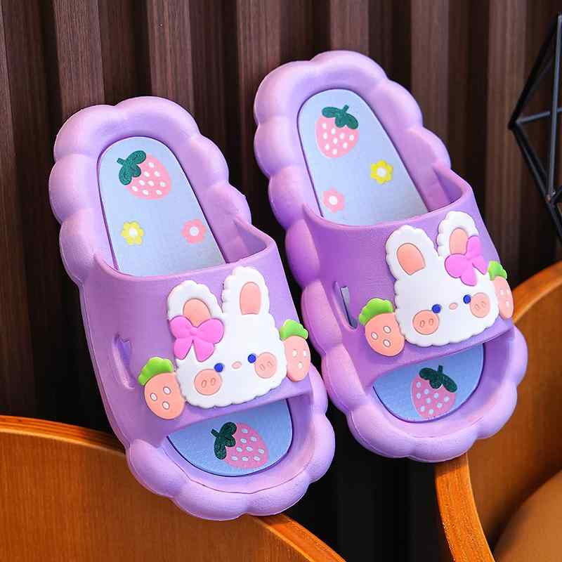 子供用サンダル 女の子 プリンセス スリッパ 滑り止め 柔らかい底 室内履き ピンク ウサギ パープル 黄色 PVC 2歳 3歳 4歳 5歳 6歳 7歳 8歳 かわいい
