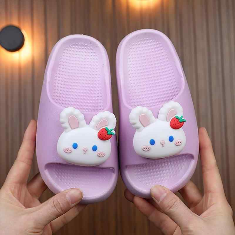 子供 涼しいサンダル 女の子 夏 かわいい 滑り止め ルームサンダル バススリッパ 立体 うさぎ くま PVC..