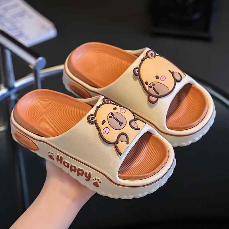 サンダル キッズ 子供 EVA カートゥーン 滑り止め 柔らかい 軽量 男の子 女の子 ピンク系 カーキ色 春夏