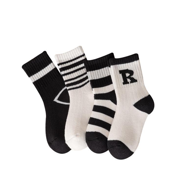 子供 靴下 秋冬 R レター パイル ソックス 厚手 保温 男の子 女の子 コットン ソックス ミドル丈 タオル地 おしゃれ ソックス